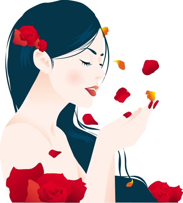 韓國(guó)矢量人物插畫女圖片