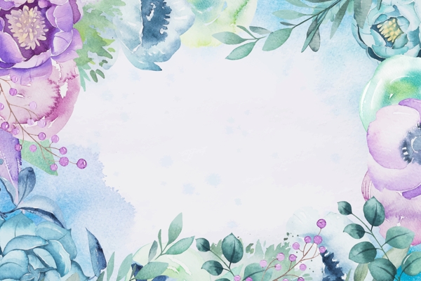 清爽花邊海報素材