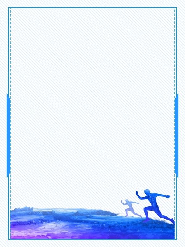 蓝色奔跑青年节运动背景素材
