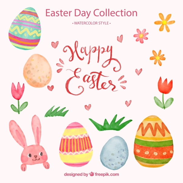 复活节兔子和彩蛋图片