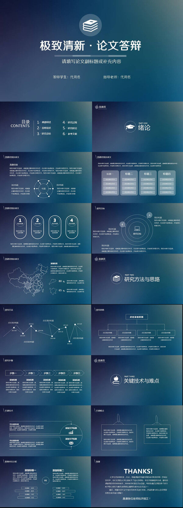 星空系商業(yè)匯報(bào)總結(jié)PPT模板