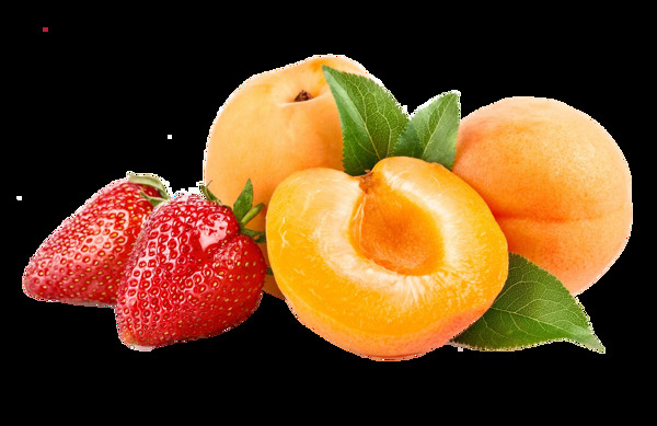 黄桃草莓水果免抠png透明图层素材