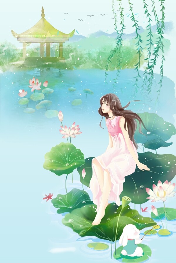 中國風(fēng)荷花