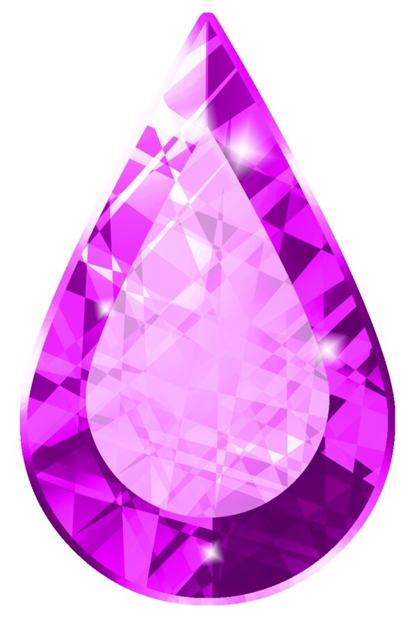 梦幻紫色水滴状宝石