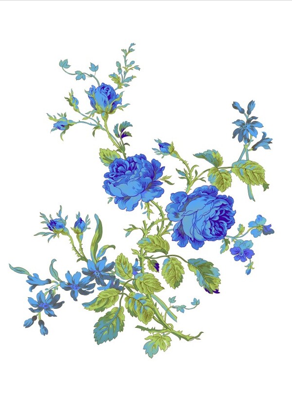 蓝色精美鲜花