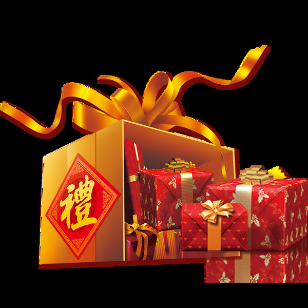 喜慶新年禮盒元素