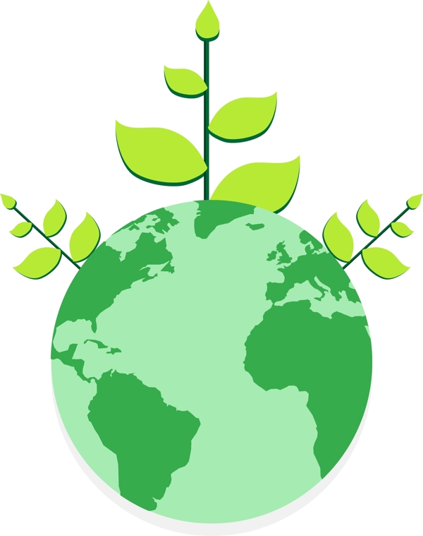 卡通绿色环保地球矢量元素