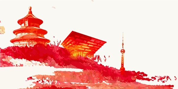 黨建背景彩繪素材紅色