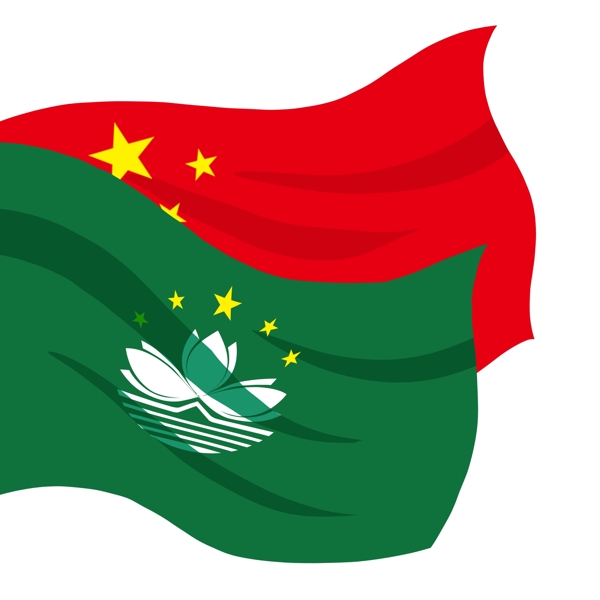 红绿色中国澳门旗帜设计元素