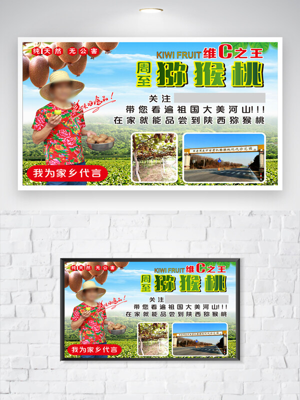 農(nóng)產(chǎn)品推廣陜西周至翠香獼猴桃海報(bào)