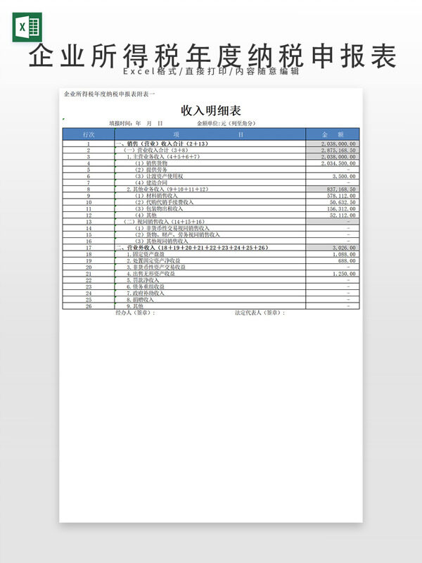 企業(yè)所得稅年度納稅申報(bào)表