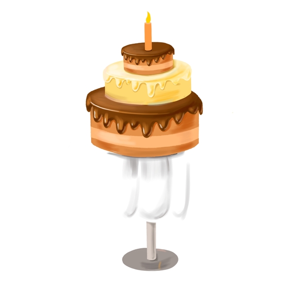 手绘一个生日蛋糕设计元素