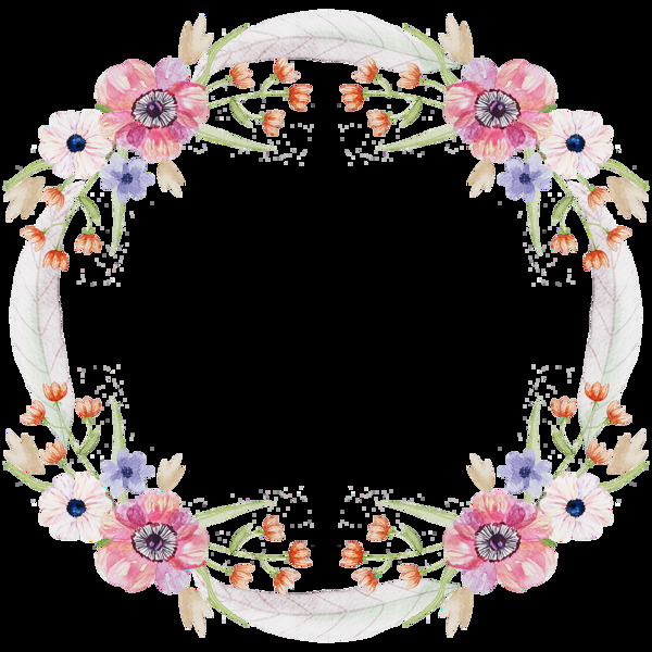 創(chuàng)意花朵花環(huán)png元素
