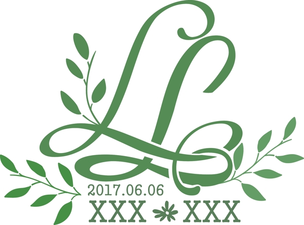 婚禮用矢量LOGO字母設(shè)計(jì)