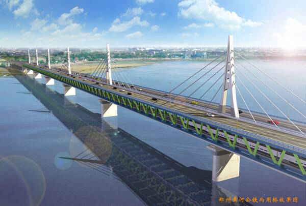 郑州黄河公铁两用桥图片