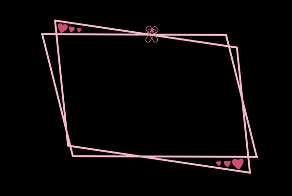 粉色方形边框插画
