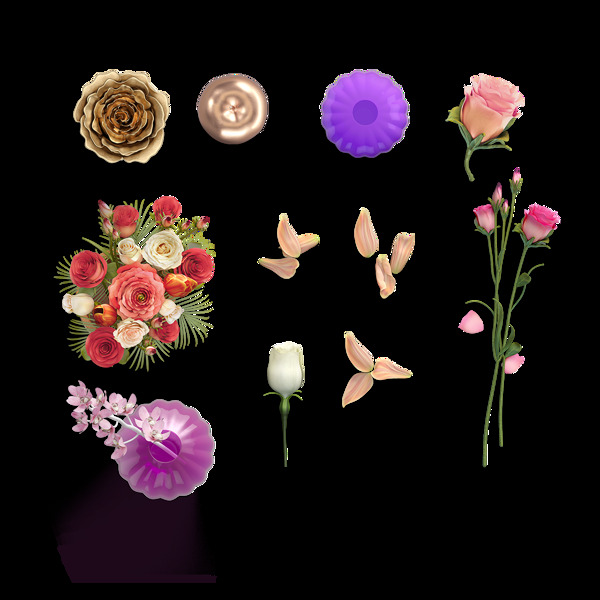 創(chuàng)意花朵花瓣png元素