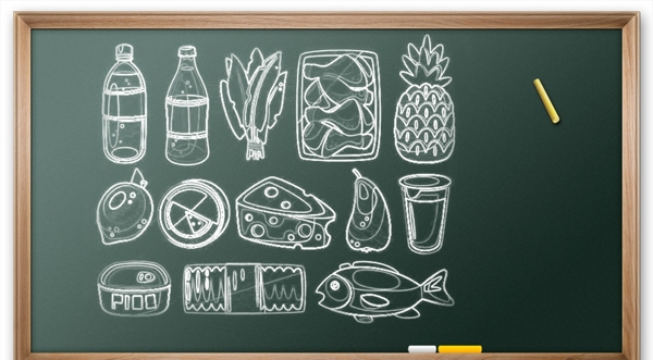 粉笔黑板画食品素材儿童教学设计