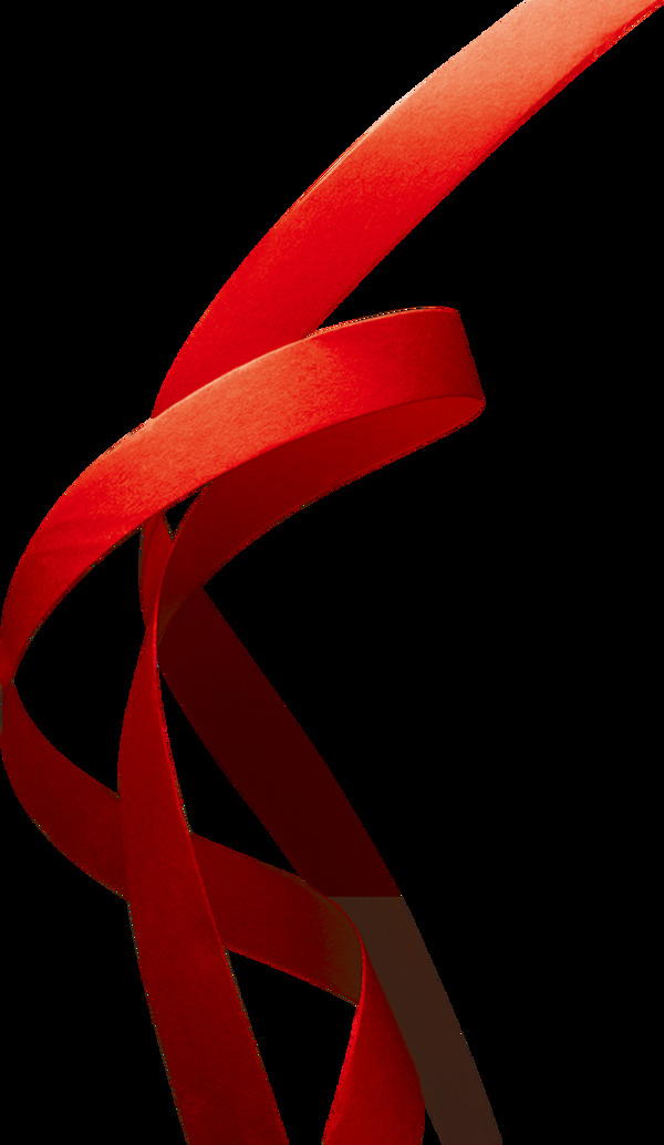 紅色彩帶絲帶png元素