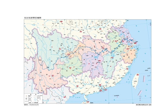 长江经济带区域图
