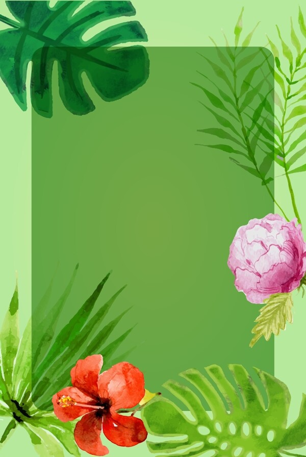 綠色植物清新背景