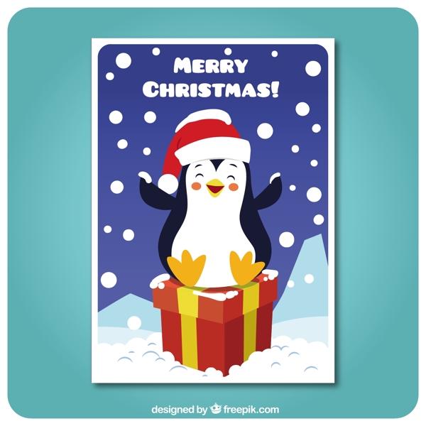 圣诞企鹅卡片