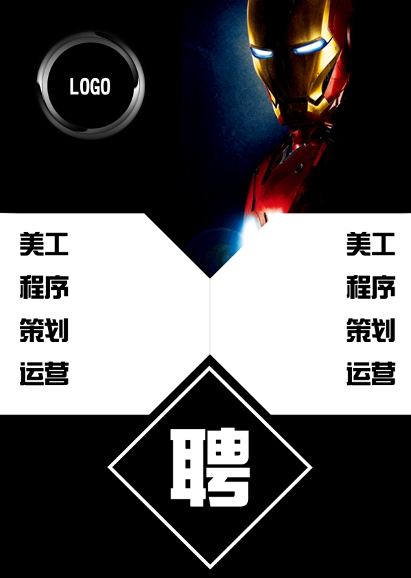 鋼鐵俠創(chuàng)意招聘模版