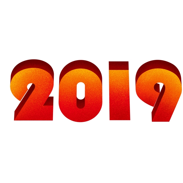 紅色漸變2019藝術(shù)字設(shè)計