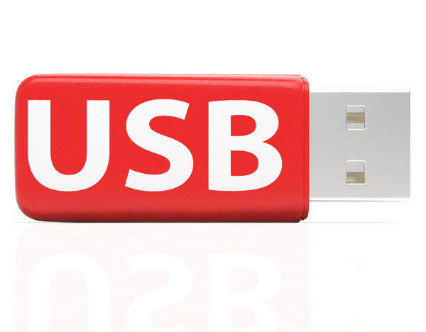 USB闪存盘显示的便携式存储或内存