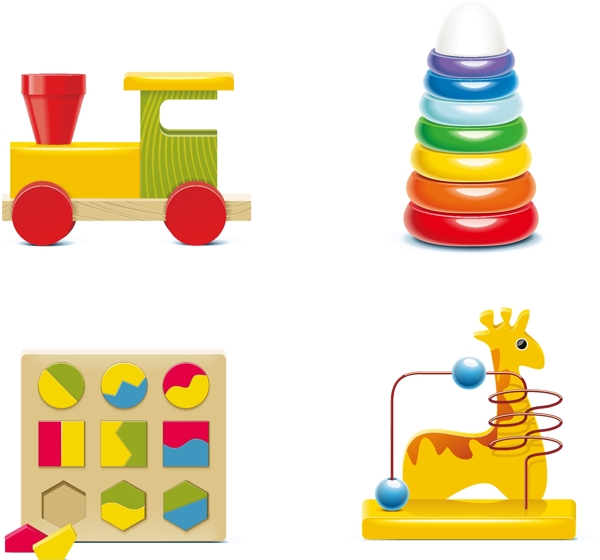矢量彩色环保儿童益智玩具