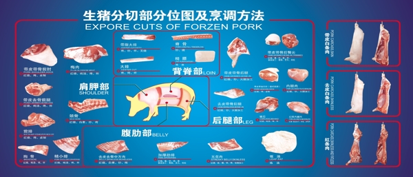 豬肉分割圖圖片