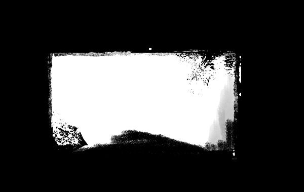 中國風(fēng)墨水邊框PNG元素