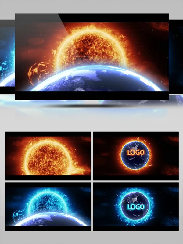红蓝两款震撼日食效果LOGO演绎