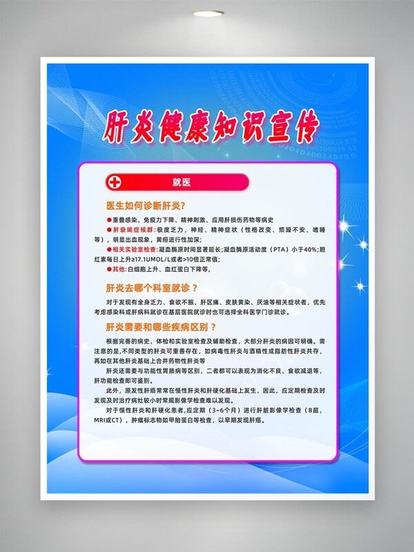 肝炎診斷就醫(yī)科普知識海報(bào)