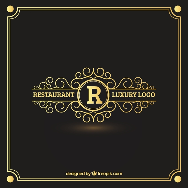 金色的餐厅标志