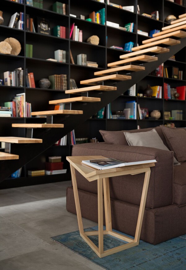 现代楼梯书房设计效果图