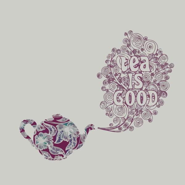 印花矢量图花纹填充生活元素茶壶花纹免费素材