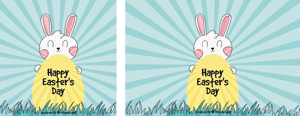 旭日的背景与复活节兔子