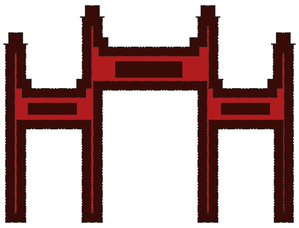 中国古代建筑物矢量手绘风装饰背景套图8