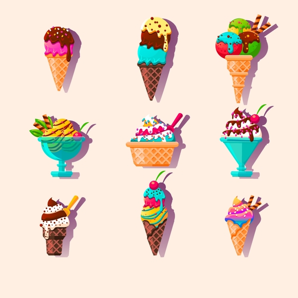 夏天的美味的冰淇淋