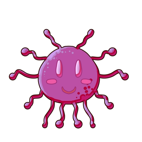 卡通粉色圆球细菌