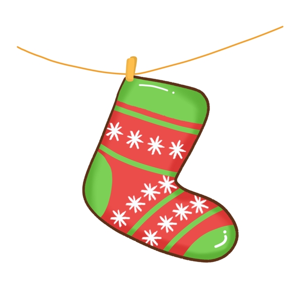 手绘圣诞节装饰可爱圣诞袜素材元素