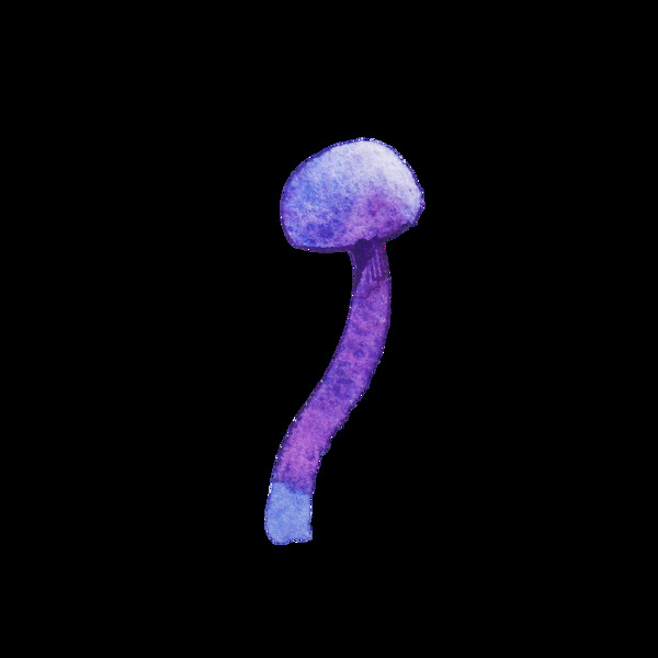 紫尖蘑菇卡通透明素材