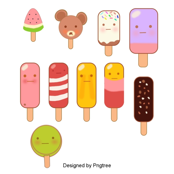 卡通手绘冰淇淋甜点