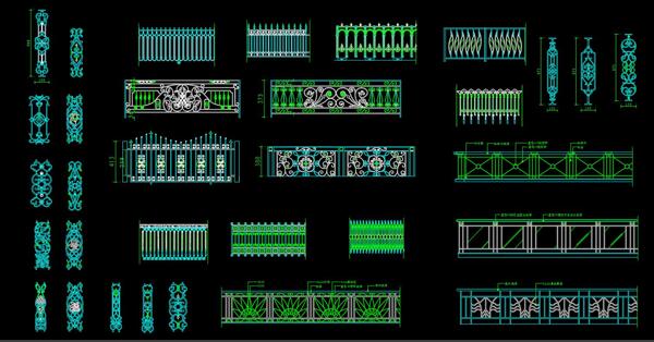 铁艺栏杆图库cad铁艺cad
