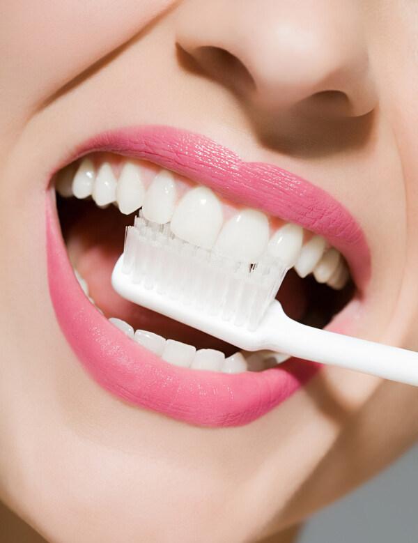 人体局部特写嘴巴牙齿牙膏广告素材高清图片