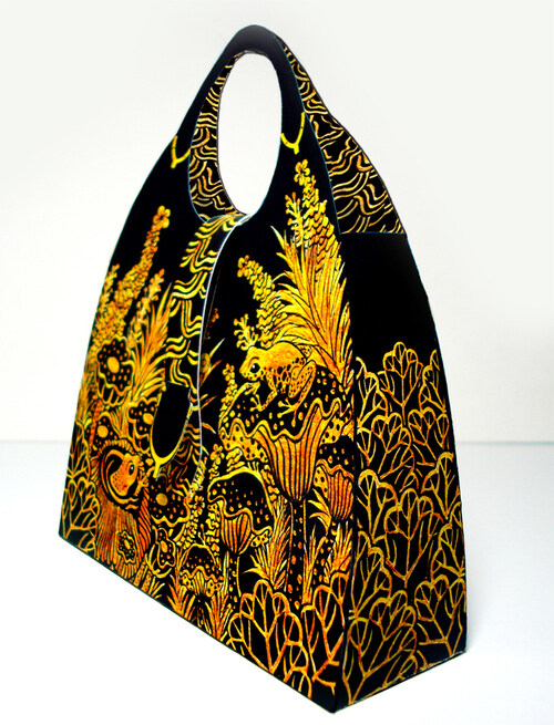 金色花纹手提包设计图