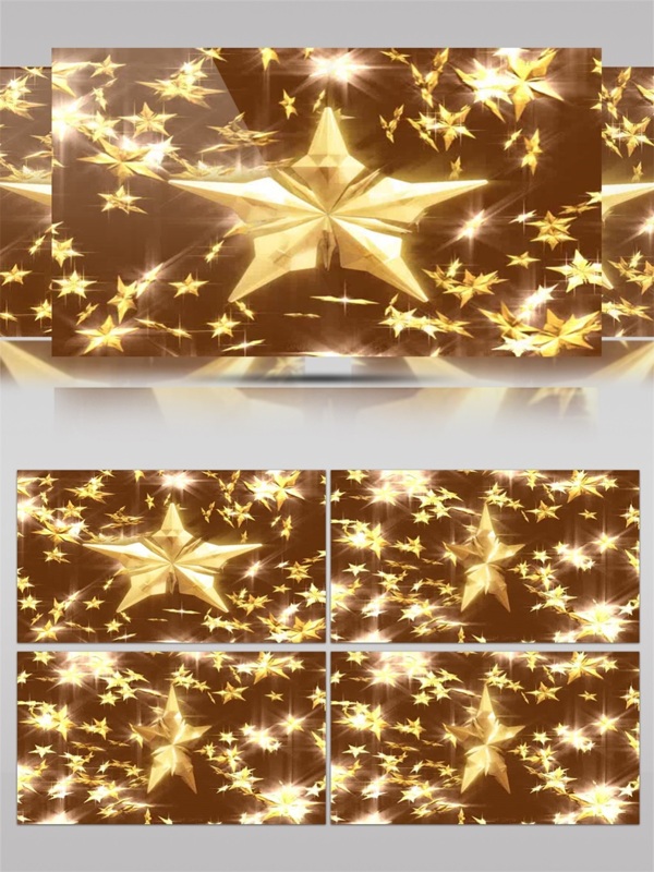 金色五角星圣诞节视频素材