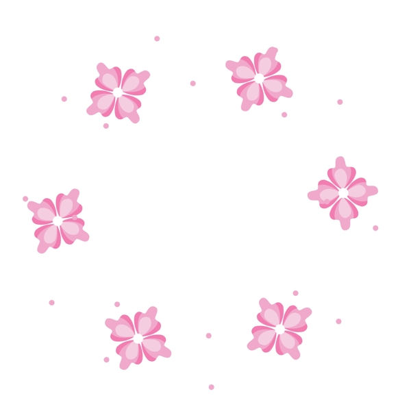 粉色的四角花纹免抠图
