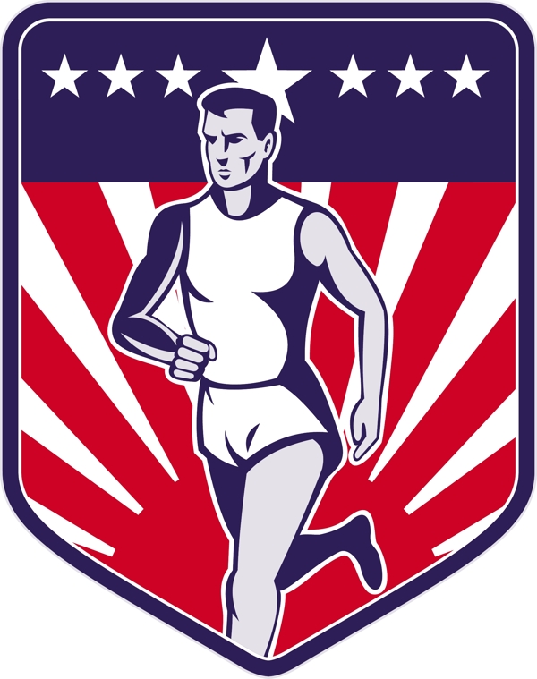 美国马拉松运动员星条旗